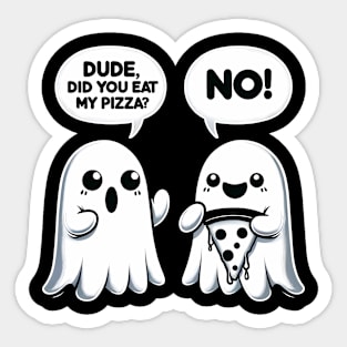 Funny Pizza Ghost Saying Halloween Sticker
